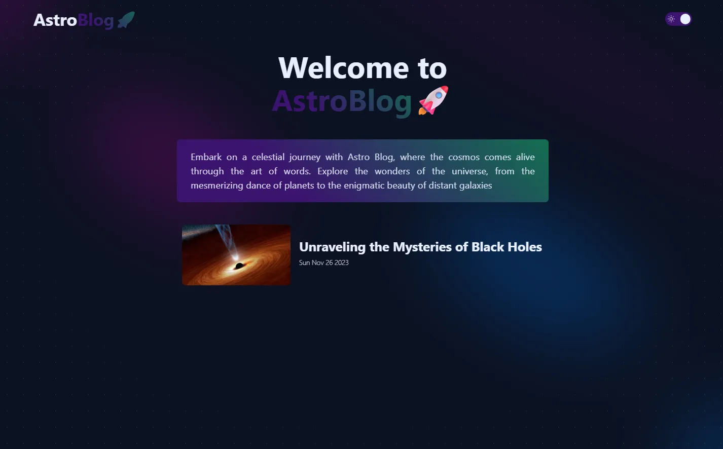 🚀 Astro Blog app thumbnail